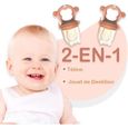 Tétine d'alimentation pour Bébé,avec 3 TETINES EVOLUTIVES,Design Singe,En Silicone Medical et Sans Bisphénol A,Attache tétine offert-3