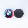 KIT 7 Badge LOGO Embleme BMW Édition Limitée Co-brandée Capot 82mm+ Coffre 74mm +Volant + 4 X Cache Moyeu 68mm-3