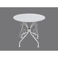 Ensemble table et chaises de jardin en métal façon fer forgé - GUERMANTES - Blanc - Solide et facile d'entretien-3