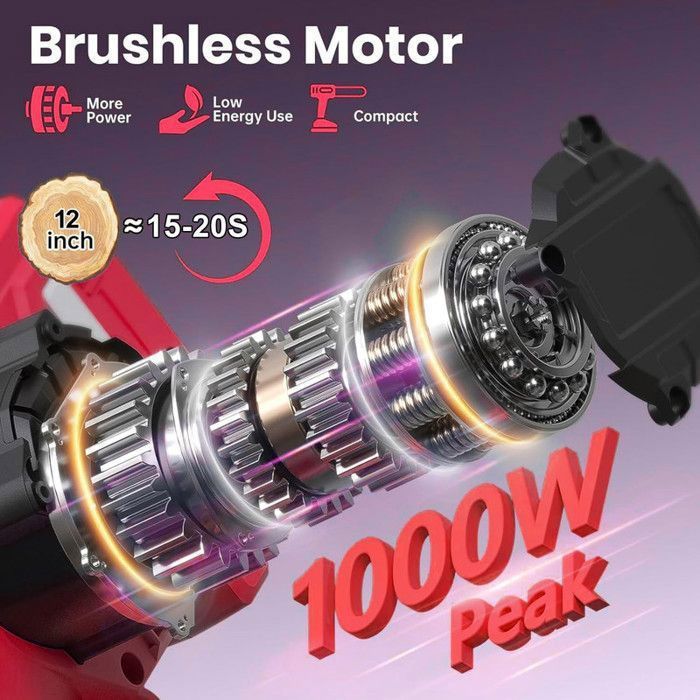 10000mAh Brushless Tronçonneuse sans fil 30,5 cm Mini tronçonneuse avec batterie électrique à
