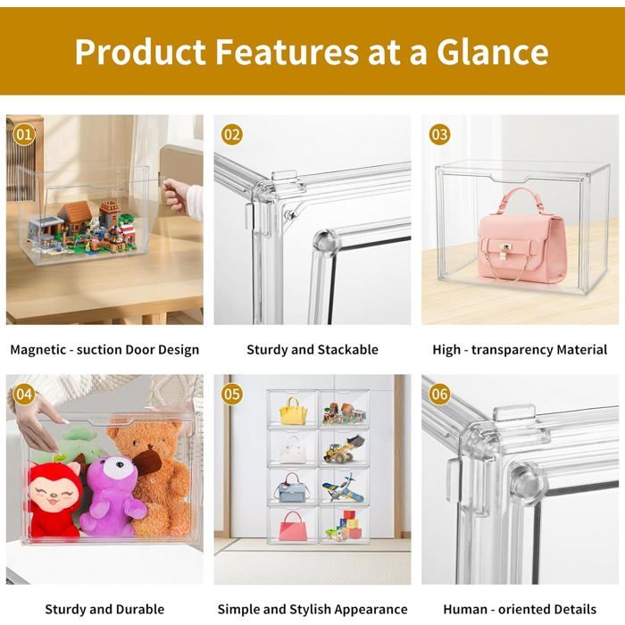 Venga Amigos Boîte De Présentation En Acrylique Empilable Et