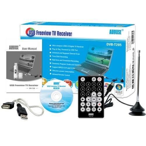 Clé USB Récepteur TNT HD Décodeur Enregistreur – August DVB-T202 – Tuner TV  & Radio pour Windows 11, 10, 8, 7 - Contrôle du direct