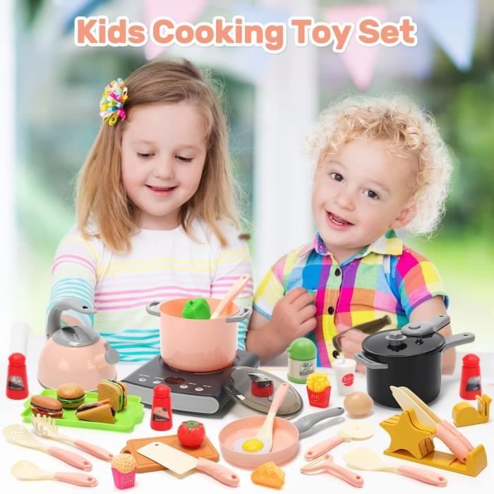 Ensemble d'accessoires de cuisine pour enfants avec casseroles et