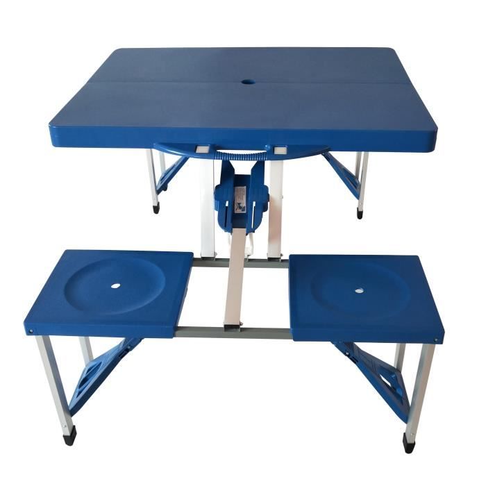 Table de Camping Pliable en Aluminium Avec 4 Tabourets Table Pique