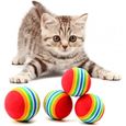 boules de chat en mousse souple arc-en-ciel balle jouet pour animaux colorées à mâcher balles pour chats boule arc-en-ciel mignon-0