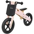 HyperMotion Draisienne Bois pour Enfant  Charge Max 35 Kg - Vélo d'Equilibre avec Siège Réglable - Léger 2,2kg - Roues 12" - Rose-0