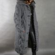 Cardigan à capuche femme grande taille pull poche simple boutonnage manches longues manteau oneritea-0