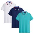 Lot de 3 Polo Homme Ete Manches Courtes T-Shirt Elegant Couleur Unie Casual Top Respirant Tissu Confortable-0