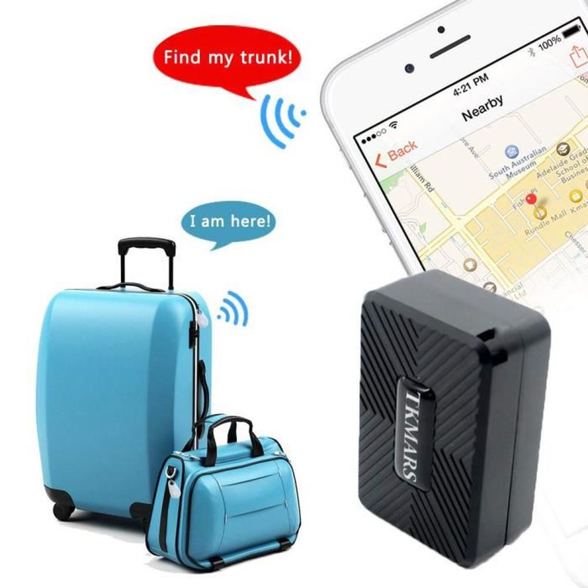 Mini Traceur GPS portatif de GPS TK913 Aimant de véhicule GPS 1500 mAh Portefeuille de Bagage
