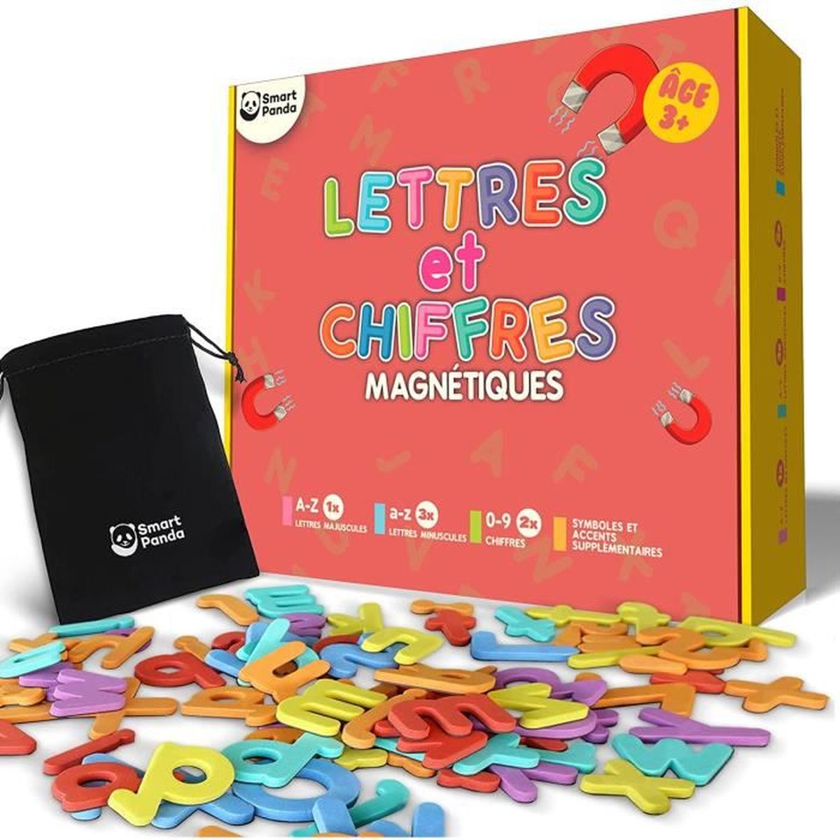 Lettres et Chiffres Magnétiques pour Enfants - 104 Lettres ...