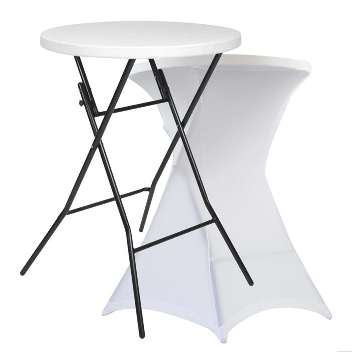 Table Haute De Bar Pliante Et Housse Blanche Achat Vente Mange