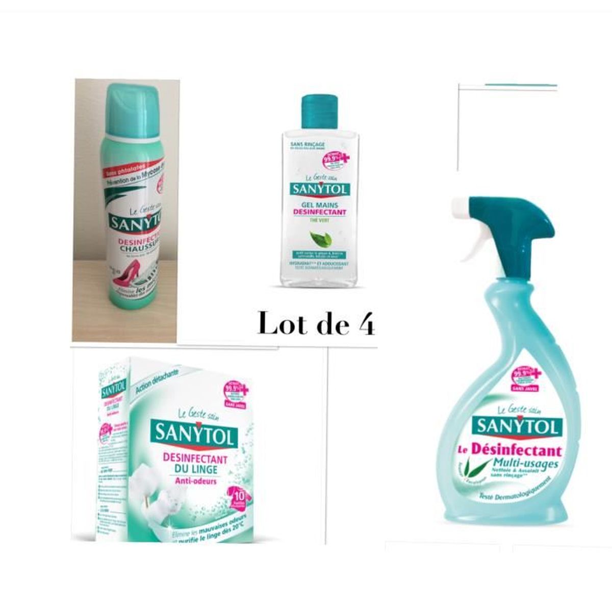Sanytol Lot De 4 Produits Desinfectant Et Antibacteriennes Cdiscount