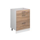 Meuble cuisine R-Line, 60cm avec tiroirs, sans PT, Sonoma, Blanc, Vicco