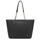 David Jones - Sac à Main Cabas Fourre-Tout Porté Epaule Femme - Grand Sac Shopping A4 Cours Travail Simili Cuir PU Souple - Noir