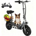 Trottinette Électrique avec Siège et Panier Pliable iScooter F2,Hauteur Réglable,2 Vitesses,500W,7.8Ah,Gris Pour Cadeau