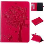 FRANCIS-R Tablette iPad 10.2 (2021)- iPad 9ème Génération Housse Etui à Rabat Antichoc Durable PU Cuir Gaufrage Coque iPad 9 (10.2") -Red