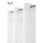 RIDEAUDISCOUNT Voilage Grande Largeur 280 x 240 cm à 14 Oeillets Effet Lin Fines Rayures Verticales Ajouré Blanc