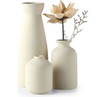 3pcs vase en céramique, vases mat conteneurs de fleurs séchées conteneurs de plantes de fleurs Boho ornements d'artisanat décor mais