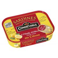 CONNETABLE - Sardines À L'Huile D'Olive Vierge Extra Et Au Citron 135G - Lot De 4