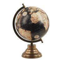 Globe Terrestre - HOME DECOR - 20 cm - Mixte - Intérieur - Marron - Bois/Resine