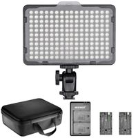 Neewer Kit de 176 Lampe Vidéo LED Dimmable: 176 Panneau LED 3200-5600K, 2 pcs Batterie Li-ION Rechargeable, Chargeur USB et Etui de 