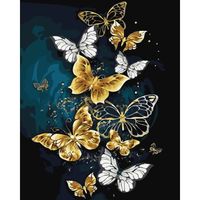 YEESAM ART Peinture par Numero Adulte Papillon, Peinture Numero d Art Sans Cadre 16x20 pouce Acrylique