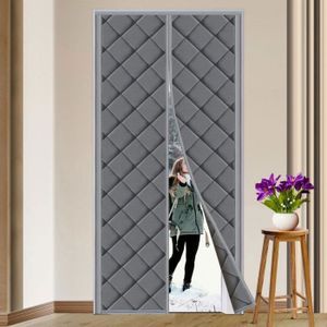 Rideau De Porte Magnétique Thermique Rideau De Porte Épaississant D'hiver Isolant Phonique Anti Froid Pour Portes Isolation Seule Pour Portes De Balcon Porte De Salon Extérieure 215x265cm Rouge