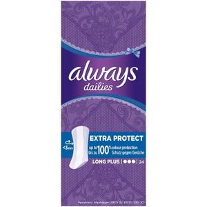 PROTÈGE SLIP LOT DE 6 - ALWAYS : Dailies Extra Protect Long Plus - Protège-slips Fraîcheur & Protection 24 protège-slips
