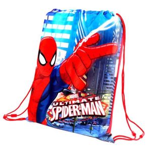 SAC DE SPORT Sac de sport (de piscine ou goûter) Spiderman Marvel bleu et rouge 40x32 cm