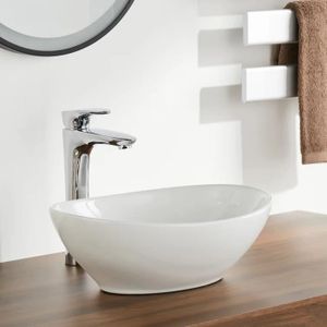 LAVABO - VASQUE Lavabo Ovale en Céramique - Moderne et Design - Blanc Mat - 410x340x150mm