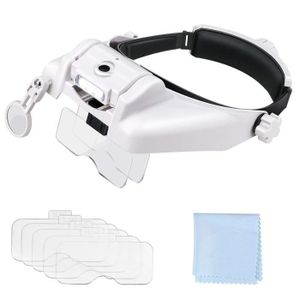 Lunette Loupe Frontale Grossissante Eclairage LED Bijoutier Travaux de Précisio