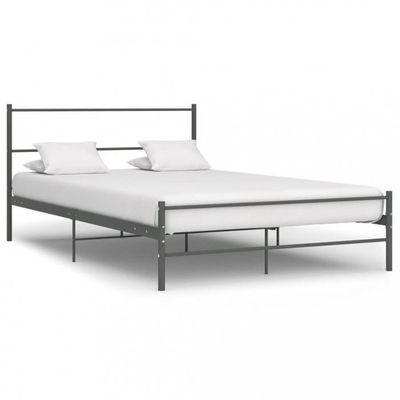 Festnight Cadre de Lit pour Adulte Lit en Acier Noir 160 x 200 cm