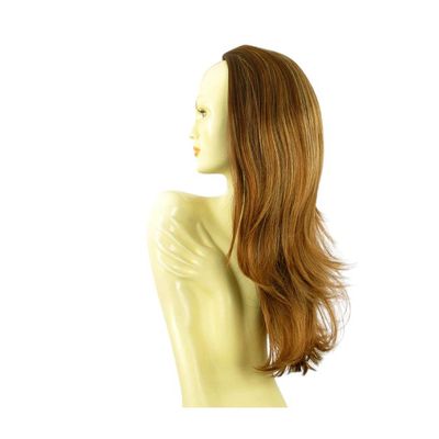 Perruque Mi-longue FANIE - Châtain Cuivré Méché Blond Clair, Synthétique