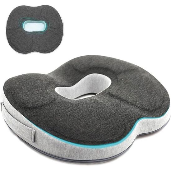 NPSPVOK 1 PcsCoussin Coccyx, Coussin de Siège Gonflable, Coussin Bouée Coccyx AdulteCoussin Donut pour Hémorroïdes, Après Chirurgie, avec Pompe ( Bleu