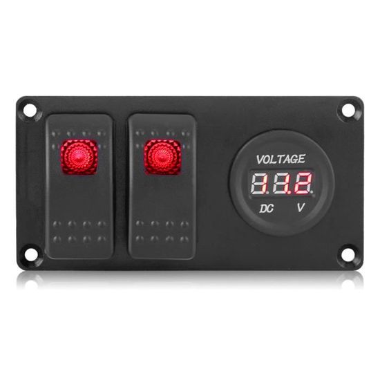 Interrupteur Bouton-poussoir Verrouillage 12V/24V - SPDT, 4 Bornes - IP65 - Pour Bateau, Voiture, Camion