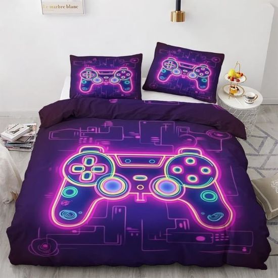 Jeux Parure Housse de Couette Moderne Gamer Parure de Lit 140x200cm
