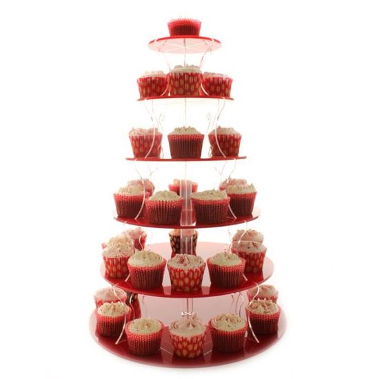 Presentoir A Cupcakes 6 Etages Rouge Support A Gateau De Mariage