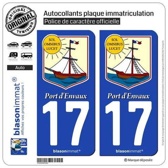 Blasonimmat - 2 Autocollants Plaque Immatriculation "34 Palavas-Les-Flots" - Vinyle Haute Définition Résistant Aux UV - 8