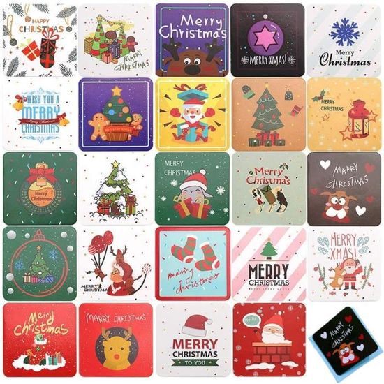 Carte de Voeux Noel, Cartes de Noel Pliantes, Carte Noel Set avec 24  Enveloppes et 24 Autocollants, Motif de Noël, Carte d'arbr[4] - Cdiscount  Beaux-Arts et Loisirs créatifs