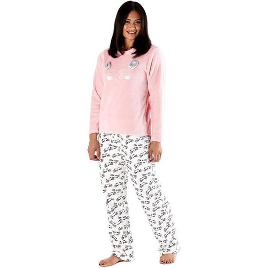 Femmes Super Doux Polaire Chat Pyjama Ensemble Avec Sparkle Oreilles Petit Rose Haut Top Rose Achat Vente Pyjama Cdiscount