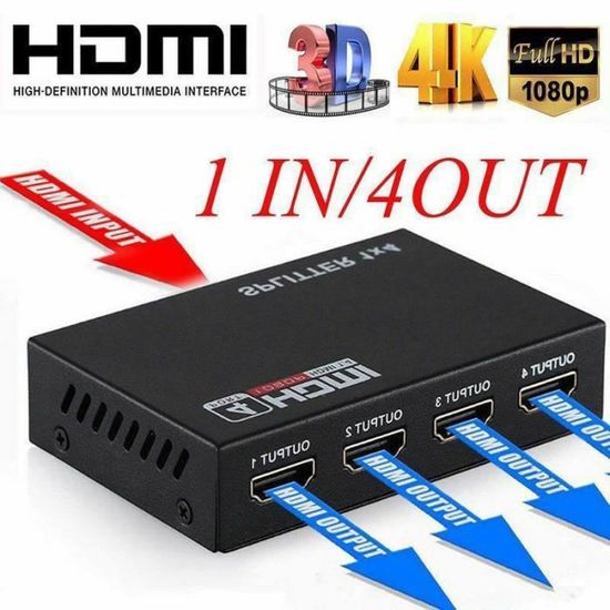 NEWCARE Répartiteur HDMI 4K 1 entrée 3 sorties [avec câble HDMI de 1,2