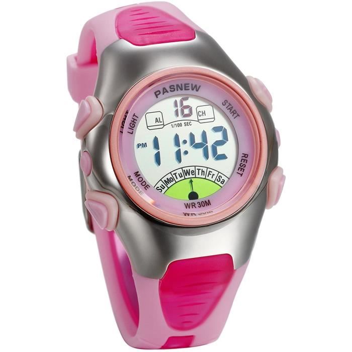 Montre d enfant electronique chiffre cadran alarme lumineuse multi