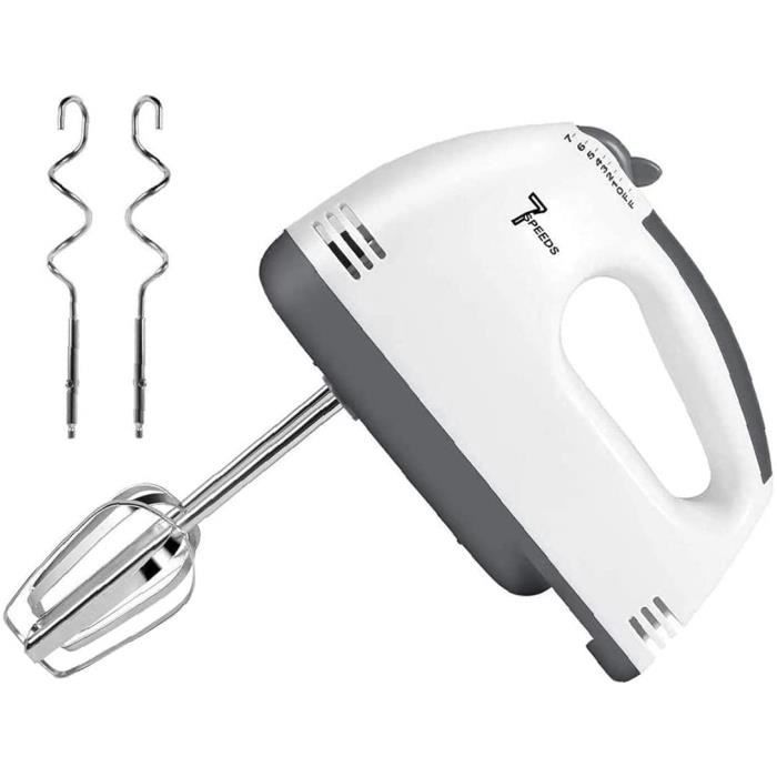 Batteur à Main électrique Sans Fil - 3 Vitesses - Double Tête Inox - Charge USB - Pour Lait, Cappuccino, Poudre, œufs