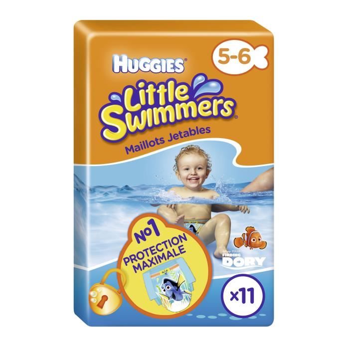 Huggies Little Swimmers Maillots De Bain Jetables Taille 3-4 (7-15 Kg) - 12 Pièces, Motifs Disney Nemo Et Dory