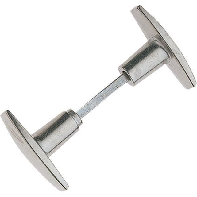 Bouton double carré de 6/7 aluminium poli