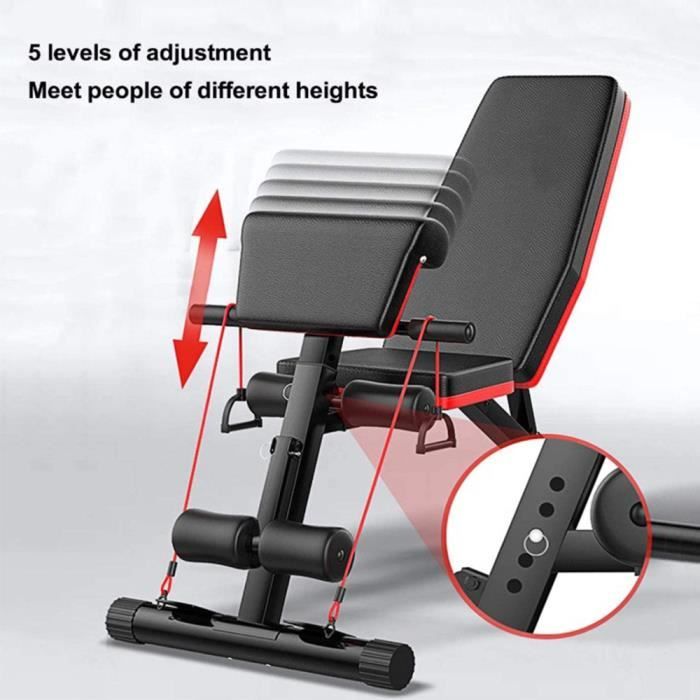 Multifonction Banc de Musculation Pliable Sit-up Fitness Musculation Bras Gym Domicile Bureau