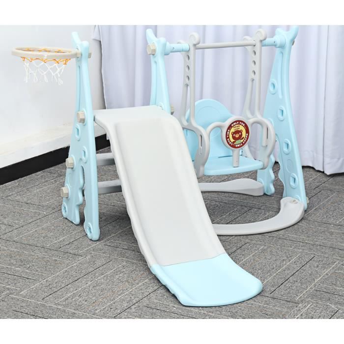NOUVEAU 3en1 Portique Balançoire Toboggan Pour Enfant Avec Basketball