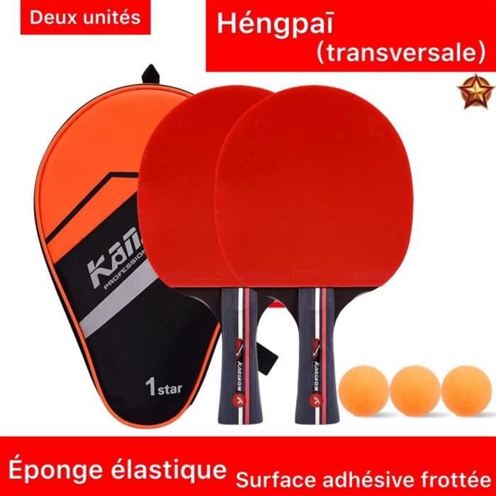 Raquette Tennis de Table, Set De Tennis De Table, 2 Raquette Ping Pong De Peuplier+3 Balle+1 Sac
