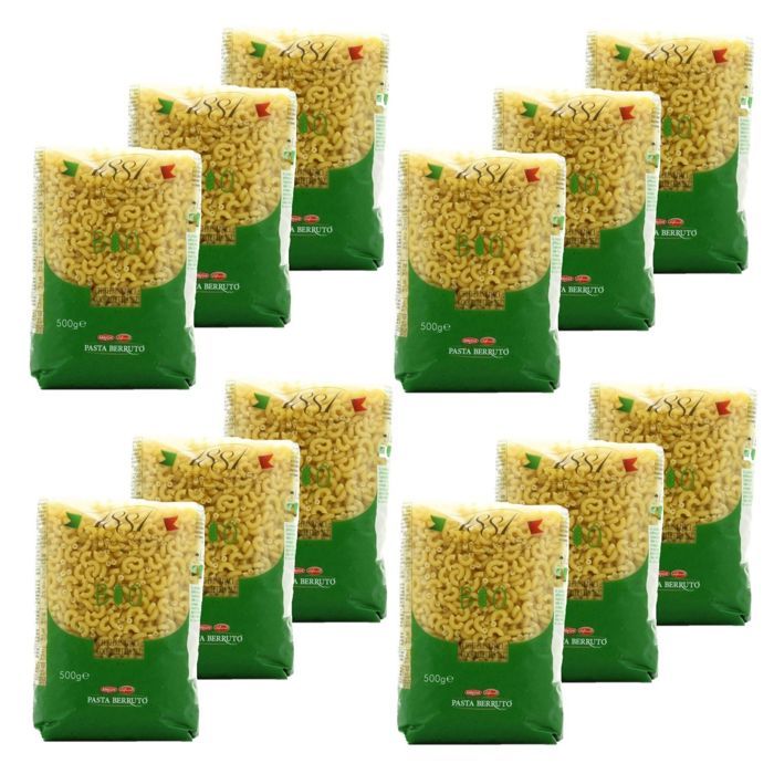 Lot 12x Pâtes italiennes Coquillette BIO n°252 - 1881 Pasta Berruto - paquet 500g