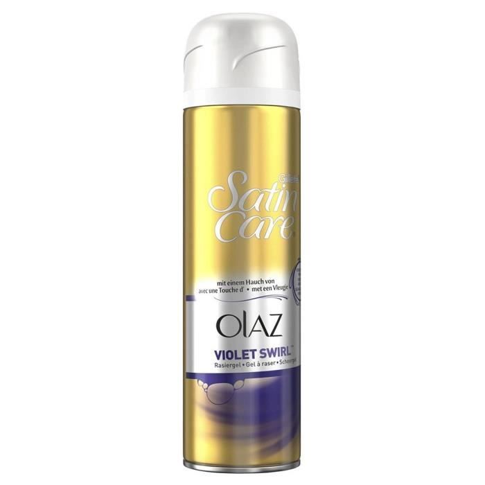 Gillette Satin Care Olaz Violet Swirl Gel à Raser Pour Femmes 200ml (lot de 3)